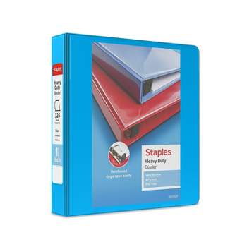 1-1/2" Staples Heavy-Duty View Binder with D-Rings Light Blue 56286-CC/26335