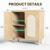 Rattan  Buffet Cabinet with Storage, Single Door Accent Console Table for Entryway - 2 of 4