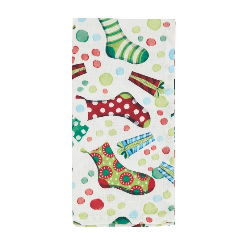 Saro Lifestyle Holiday Table Napkins With Christmas Stockings Design (Set of 4), 1 of 5