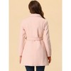 INSPIRE CHIC Women's Winter Elegant Lapel Collar Long Trench Coat - 4 of 4