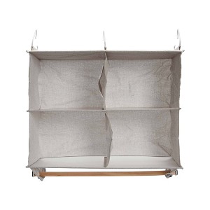 Household Essentials 4 Pocket Wide Organizer with Hangbar Silver - 1 of 4
