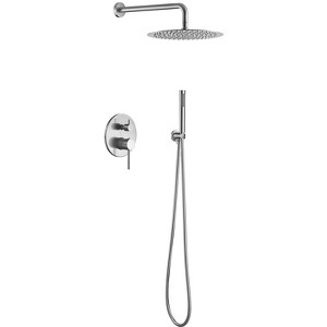 Okak Dual Shower Head with 10IN Rain Shower Head and Handheld Head, High Pressure Shower Heads with 2 Way Pressure Balance Valve Kit - 1 of 4