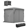 Outsunny 11 x 11ft Pop Up Gazebo Screen Tent with Removable Roof Cover, 4 Roll-up Wind Panels for Camping, Patio, Backyard, Lawn - 4 of 4