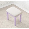 Roundhill Furniture Moniya Wood Makeup Vanity Table and Stool Set, Purple - 3 of 4