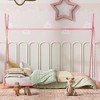 CAVINAS Minimalist Twin Size Bed Frame, Metal Bed with Triangle Structure for Children, Floor Platform Bed - 2 of 4