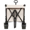 FURNIinspire Outdoor Serving Carts Extra Long Extender Wagon Cart Beach Wagon Cart 480LBS with All-Terrain Wheels, Beige, 35.43"*22.83"*43.34" - 4 of 4