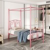 VECELO Metal Canopy Bed Frame, Twin Size Bed Frame with Headboard & Footboard, Heavy Duty Steel Slats, No Box Spring Needed Platform Bed - 4 of 4