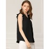 INSPIRE CHIC Women's Ruffled Sleeveless Work Business Vintage Blouses - 4 of 4