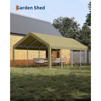 13x25FT Heavy Duty Carport with Removable Walls & Roll-Up Door, All-Weather Shelter for RV, Truck, Boat Storage