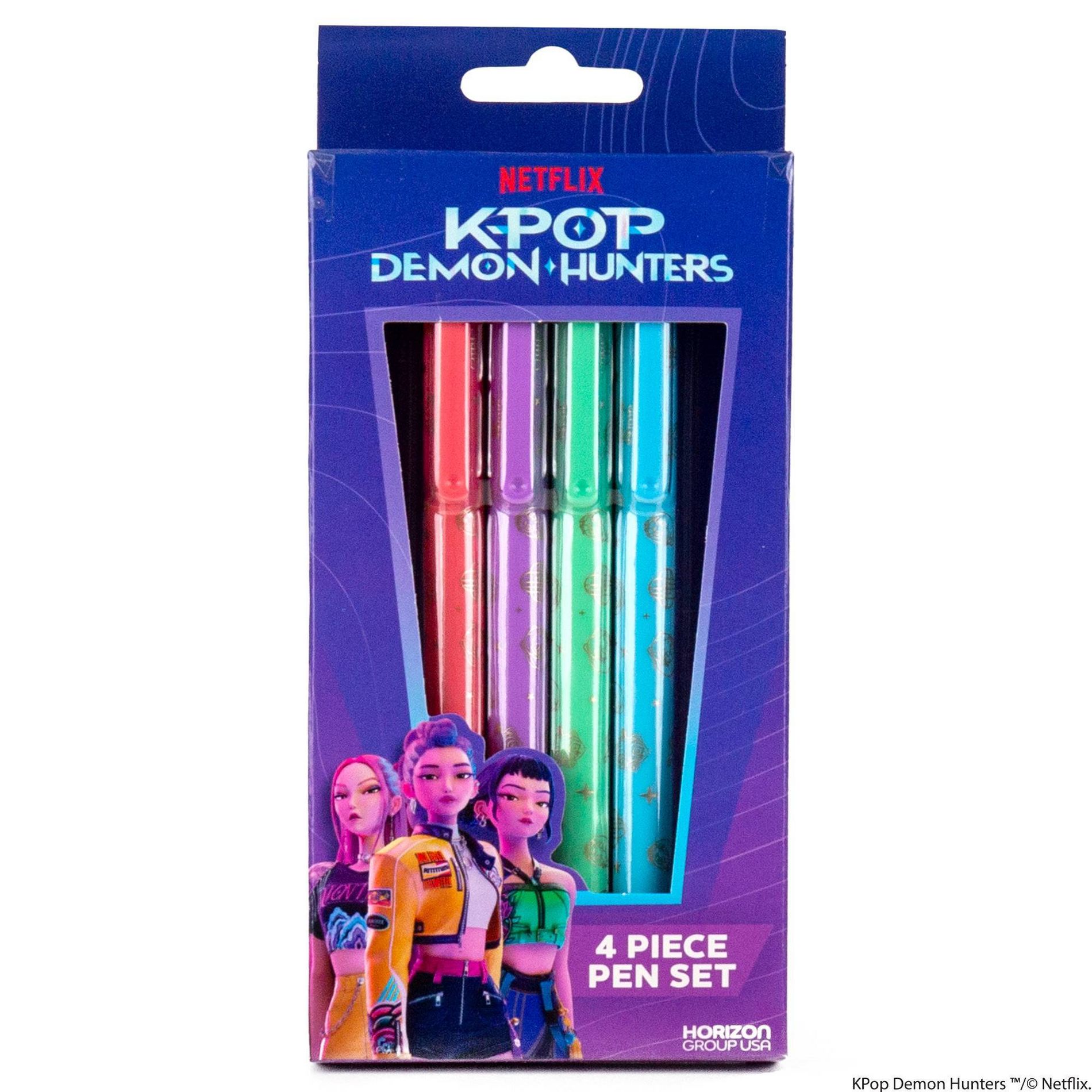 KPop Demon Hunters 4ct Ballpoint Pens Fine Point Black Ink