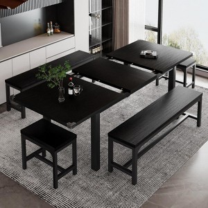 5-Piece Black Dining Table Set for 4-8 People - 1 of 1