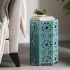 Maggift Patio End Tables, Stylish End Tables for Indoor and Outdoor Use, Ideal for Gardens, Backyard, Special Design, Blue, 12"*10.5"*18.5" - 4 of 4