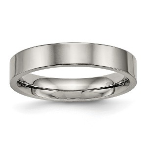 Black Bow Jewelry Titanium 4mm Polished Flat Comfort Fit Band - 1 of 4