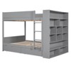 NicBex Full over Full Bunk Bed Wooden Bed Frame with 2 Drawers, Multi-level Storage, Ladder, Headboard and Guardrail, No Box Spring Required - 3 of 4