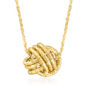 Ross-Simons Italian 14kt Yellow Gold Textured Love Knot Necklace - 1 of 4