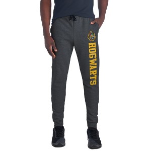 Harry Potter Hogwarts Collegiate Unisex Jogger Sweatpants with Pockets for Men and Women Charcoal - 1 of 4