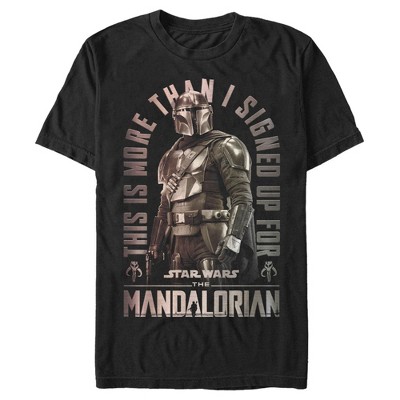 Men's Star Wars The Mandalorian Shining Mando  T-Shirt - Black - X Large
