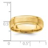 Black Bow Jewelry 6mm 14K Yellow Gold Brushed Flat Ridged Edge Comfort Fit Band - 4 of 4
