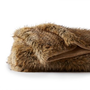 Animal Print Faux Fur Throw Blanket - 1 of 4