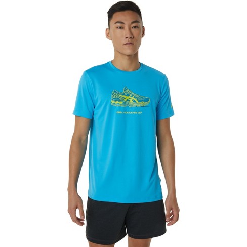 ASICS Men's Shoe Graphic Short Sleeve Tee Shirt, L, blue