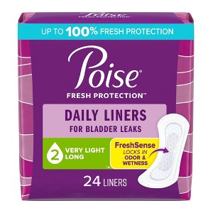 Poise Panty Liners, Light Absorbency, 8.5 in - 1 of 2