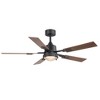 Airsurfer 52" Matte Black Ceiling Fan with Color-Changing Light,  with Dual-Tone Wood Blades, 5-Blade, Remote Included - 2 of 4
