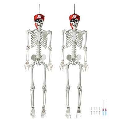 Yescom 2PCS Pirate Life Size Skeleton Poseable Halloween Party Decoration 2025