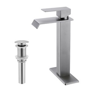 PAGED Bathroom Faucet with Pop-Up Drain, Single Handle Bathroom Sink Faucet with Overflow, Faucet for Bathroom - 1 of 4