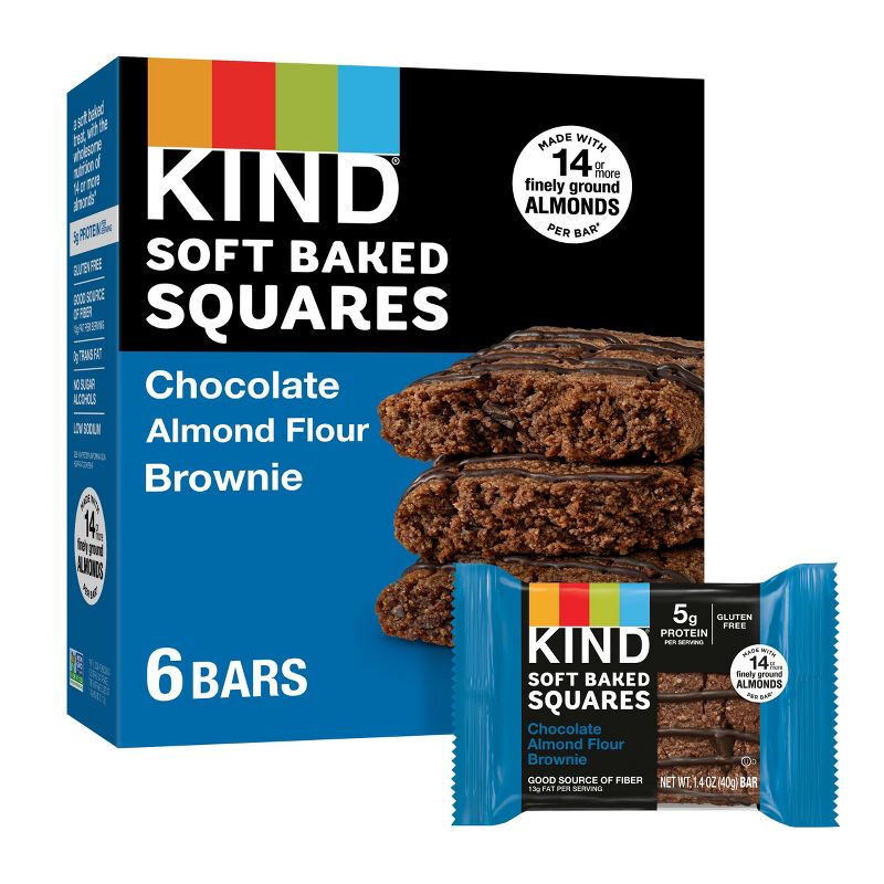 KIND Soft Baked Squares Chocolate Almond Flour Brownie &#8211; 6ct/8.46oz, 1 of 7