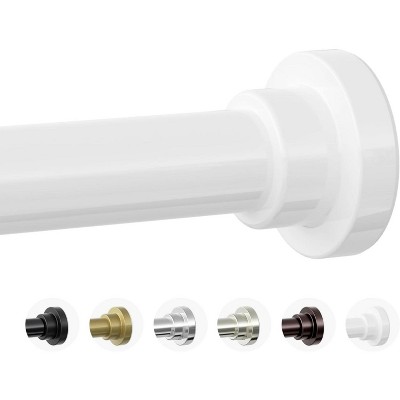 Shower Curtain Rod, 1" Non Slip Adjustable 28-74 inch No Drilling Shower Curtain Rods Spring Tension For Bathroom