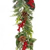 HGTV 9' Decorated Mixed Greenery with Berries Christmas Artificial Garland - 2 of 4
