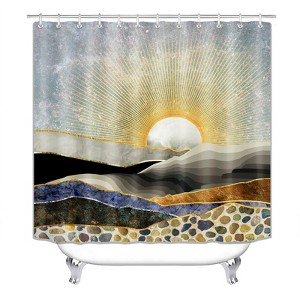 Modern Sunset Abstract Painting Shower Curtains for Bathroom Waterproof Fabric Bath Curtain Durable Soft Stylish Bathroom Decor 72x72 Inch - 1 of 1