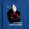 Men's - Disney Villains - Cruella De Vil Love Unfasionable Long Sleeve Graphic T-Shirt - 2 of 4