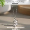 Emerald Cut Solitaire Necklace for Women Sterling Silver 4 Ct Cubic Zirconia 18" Chain Ginger Lyne - 3 of 4