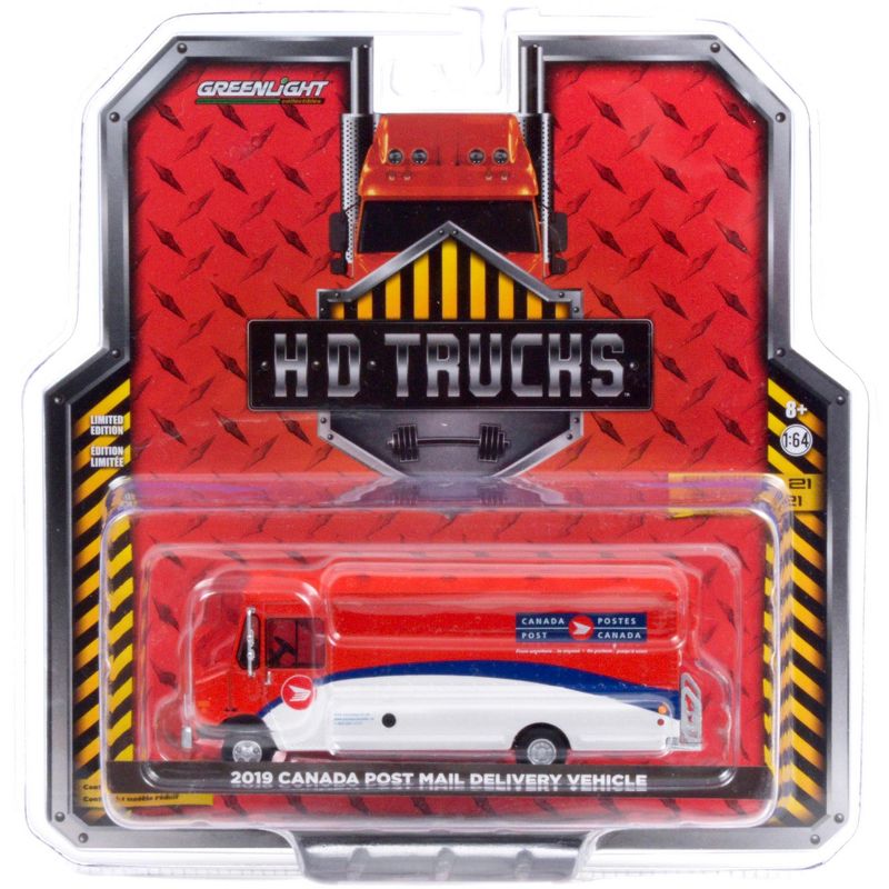 2019 Mail Delivery Vehicle "Canada Post" Red & White with Blue Stripes "H.D. Trucks" Series 21 1/64 Diecast Model by Greenlight, 3 of 4