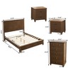 GDFStudio Jessie 4 Piece Fluted Wood Bedroom Furniture Set - 2 of 4