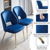 CAVINAS Modern Hollow-Back Dining Chairs with Gold Metal Legs, Set of 2, Upholstered Armless Chairs for Dining Room, Living Room, or Kitchen - 4 of 4