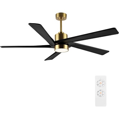 72" Gold Modern Industrial LED Ceiling Fan with Lights and Remote for Gym, Factories, Warehouses