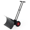 Snow Shovel for Driveway, 29 in Snow Shovels Pusher w/Wheels, Ergonomic Snow Pusher Shovel with Adjustable Height & Angle, Decreasing Back Injuries - 2 of 4