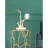 Gulches Decorative Objects: Black Bird on Branch with Marble Base 10/15/15 in and 10 in Gray Bird Mesh Candle Holders - 4 of 4