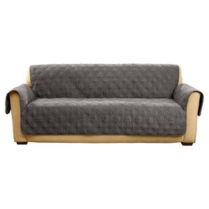 Microfiber Non Slip Sofa Furniture Cover Gray - Sure Fit: Water Resistant, Pet-Friendly, Machine Washable - 1 of 1