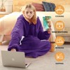 Inhand Gray Fuzzy Wearable Hoodie Blanket - Oversized Cozy Polyester Sweatshirt for Women, One Size Fits All - The Perfect Warm Gift - 4 of 4
