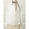Allegra K Women's Crinkle Pleated Stripe Rhombus Neck Scarf Crumple Neckerchief - 2 of 4