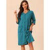 cheibear Women's Waffle 3/4 Sleeves Spa Bathrobe Loungewear Zipper Up One Piece Pajama Robes - 2 of 4