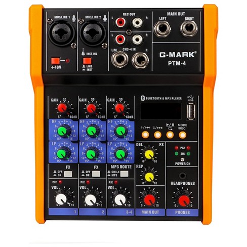 G-mark Mini 4 Channel Portable Bluetooth Audio Mixer Sound Board Dj Console With Usb Interface High Headroom For Dj Events, Karaoke, And More : Target