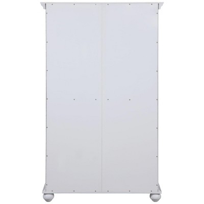 White Adjustable Wood Bookcase with Sliding Glass Doors