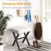 Arceso Ottoman Foot Stool Vanity Stool, Square X-Leg Foot Rest Ottoman Makeup Stool, Small Stool Chair for Vanity,for Makeup Room, Living Room - 4 of 4