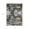 Taupe Brown And Gold Abstract Washable Indoor Outdoor Area Rug - 3 of 4