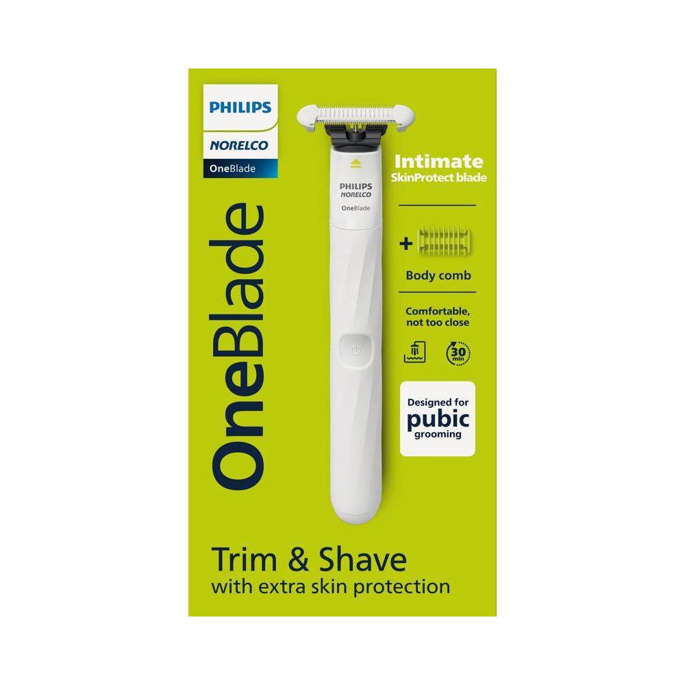 Photos - Hair Removal Cream / Wax Philips Norelco OneBlade Intimate Electric Rechargeable Pubic Groomer - QP