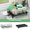LunaLulinlk Dish Drying Rack for Kitchen Counter, Compact Dish Rack Drain Set with Utensil Holder,Cup Holder,Black - 3 of 4